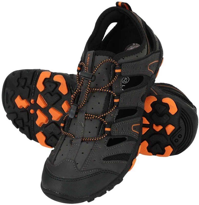 Lahti Pro Sandalai Žygio sandalai PU/megzti pilki-juodi-oranžiniai, "40", lahti