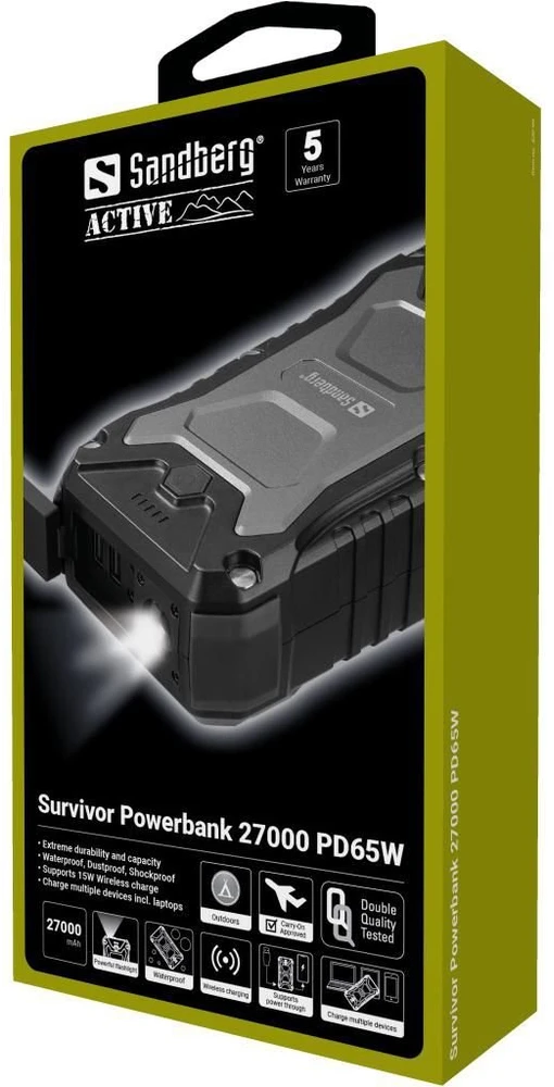 „Sandberg“ – „Survivor“ išorinė baterija, 27 000 mAh, PD65W