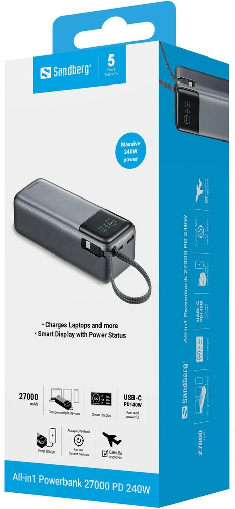 SANDBERG All-in1 Powerbank 27000 PD240W