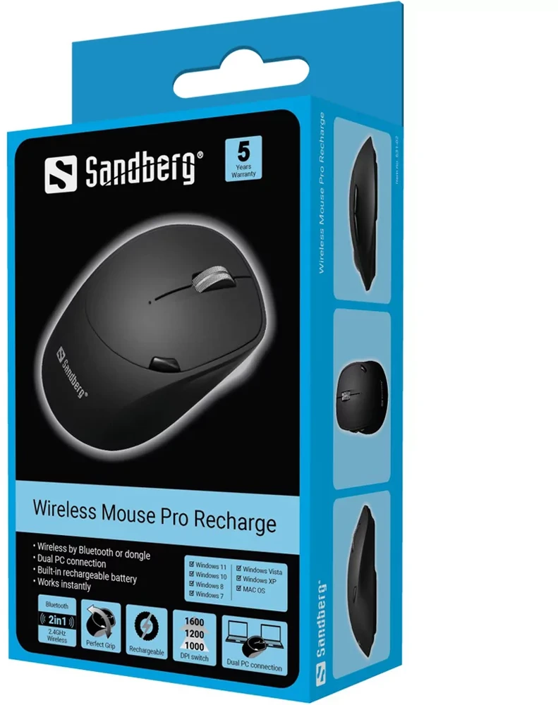 Sandberg Belaidė pelė Pro Recharge