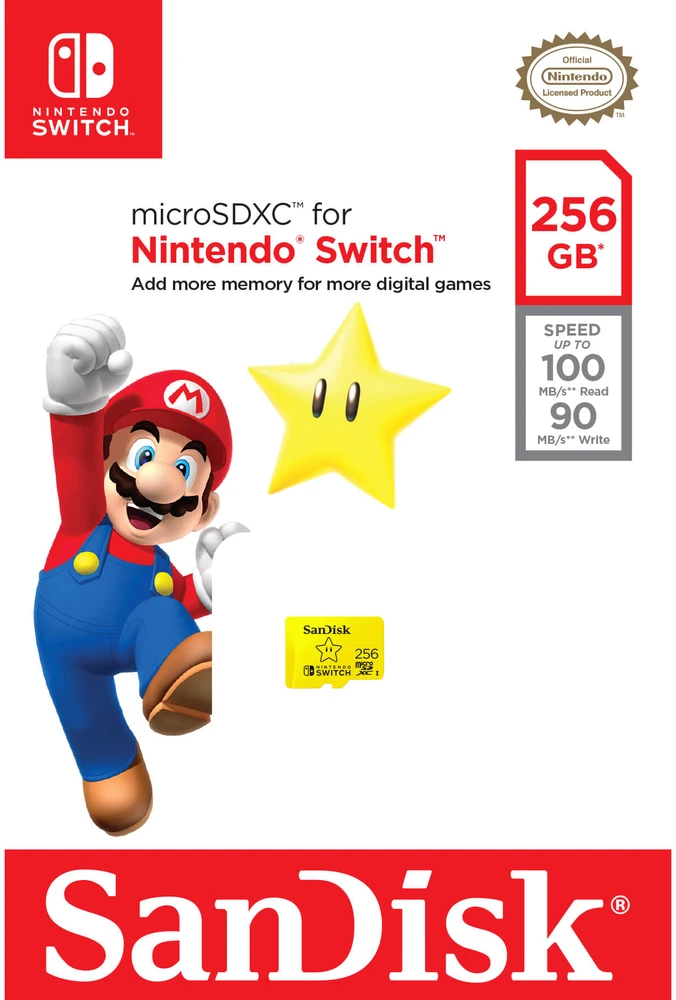 Atminties kortelė SanDisk Nintendo Switch microSDXC 256GB 100/90 MB/s A1 UHS-I