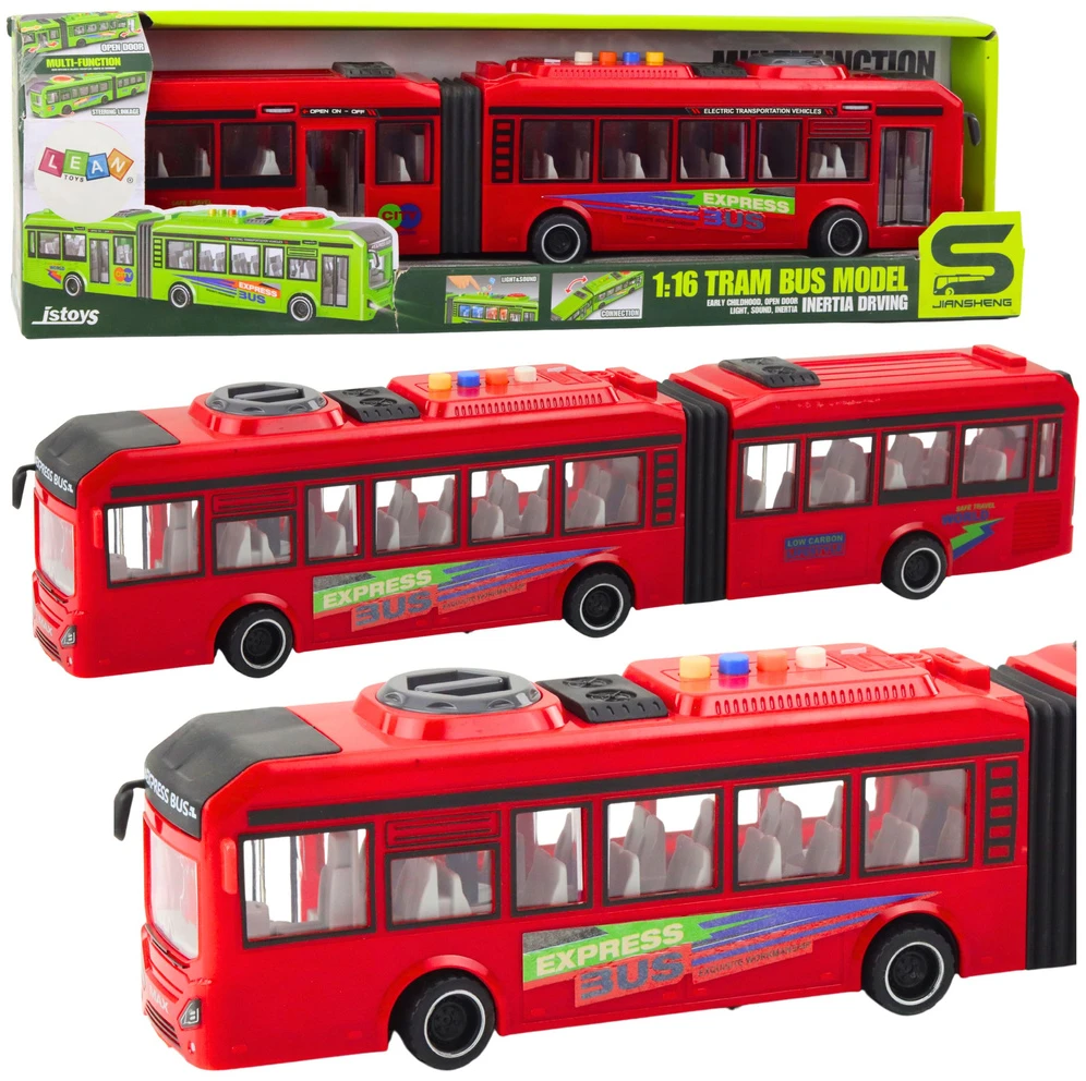 Lean Toys Sąnarinis autobusas 1:16 su šviesomis ir garsais