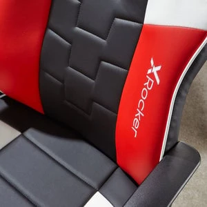 Xrocker „Saturn“ vidutinio atlošo ratukų elektroninio sporto žaidimų kėdė vaikams ir paaugliams – juoda/raudona