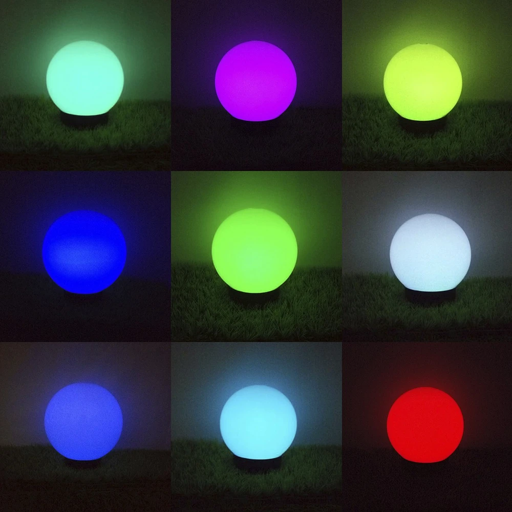 Saulės energija statomas sodo šviestuvas GreenBlue, gaublys, 15x15x48cm, RGB spalvos LED, GB122