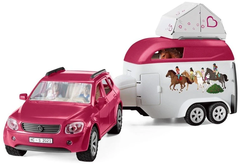SCHLEICH HORSE CLUB Nuotykis keliaujant automobiliu su priekaba arkliams