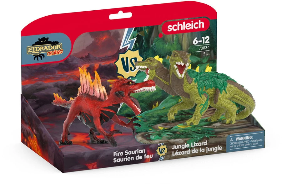 Schleich Fire Saurian prieš Jungle Lizardxa0 (70834)