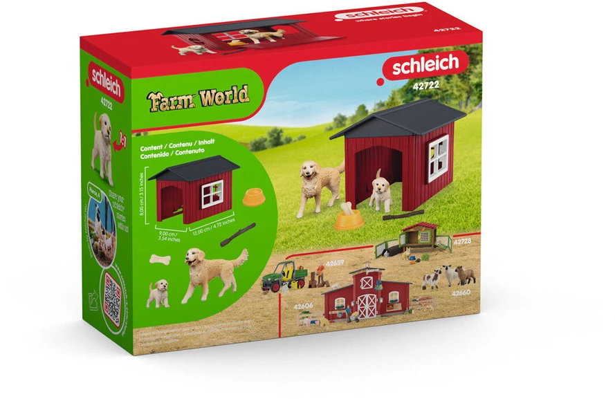 SCHLEICH FARM WORLD Šunų būda su auksaspalviais retriveriais