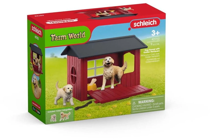 SCHLEICH FARM WORLD Šunų būda su auksaspalviais retriveriais