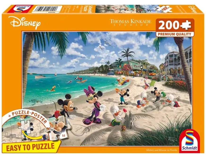 Dėlionė Schmidt Spieledisney Schmidt - Thomas Kinkade: Disney - Mikis ir Minė Floridoje (200 detalių)