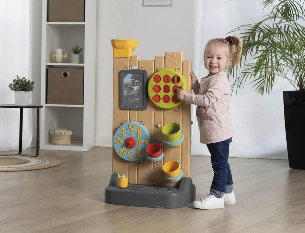 Smoby dvigubos rūšies veiklos siena - Montessori manipuliacija