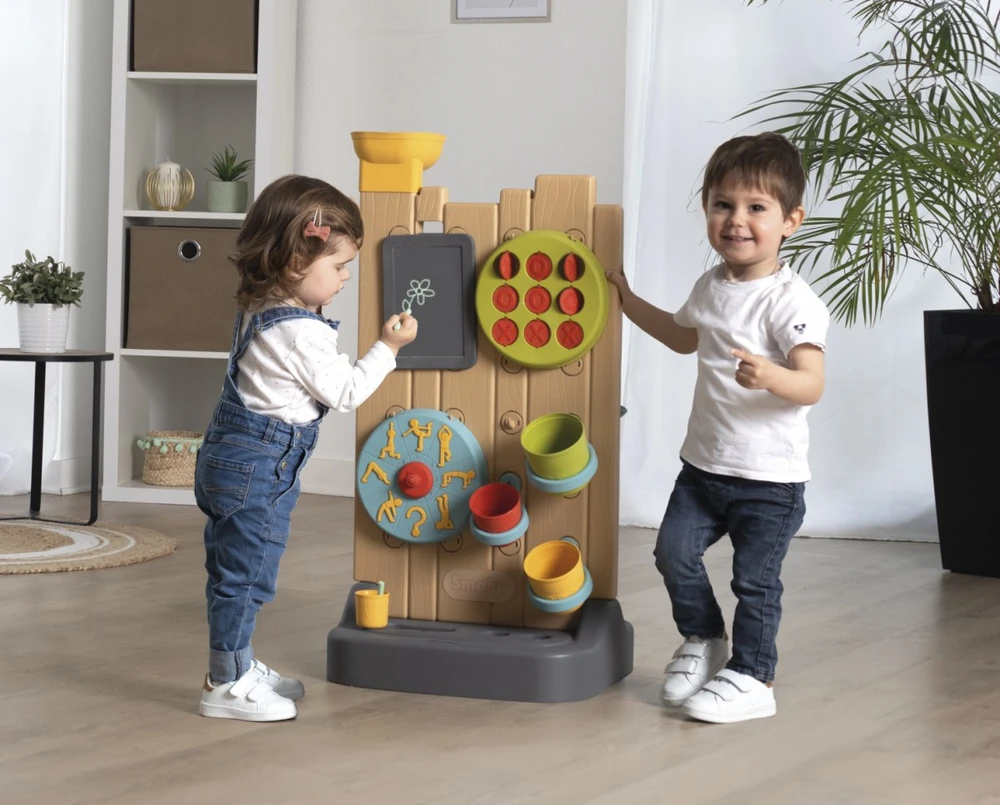 Smoby dvigubos rūšies veiklos siena - Montessori manipuliacija