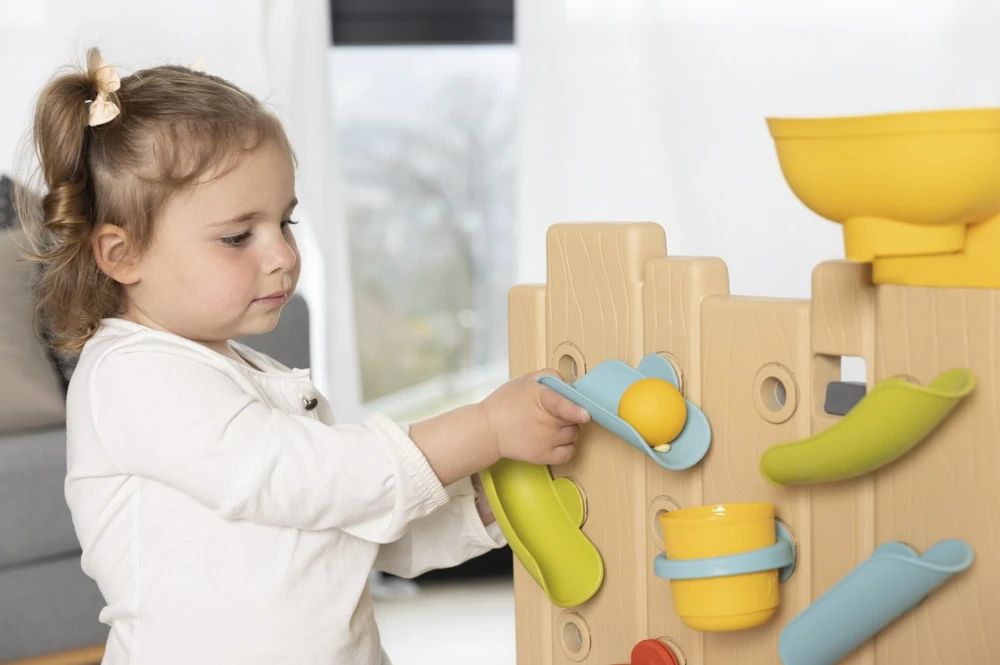 Smoby dvigubos rūšies veiklos siena - Montessori manipuliacija