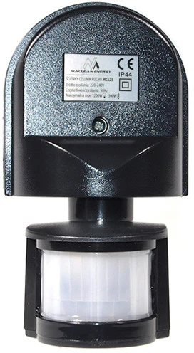 Maclean sienos judesio ir prieblandos jutiklis, 180°, maks. 1200W, juodas, MCE25 B