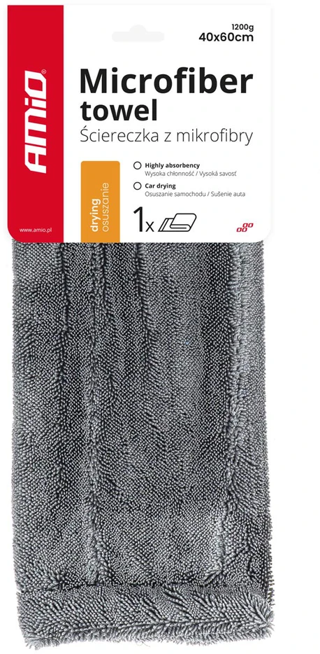 Mikropluošto rankšluoštis 40x60 cm, 1200 gsm AMIO-03760