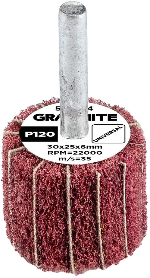 Ściernica Plokštelinis šlifavimo diskas su abrazyvine vilna, kotas 30 x 25 x 6 mm, P120
