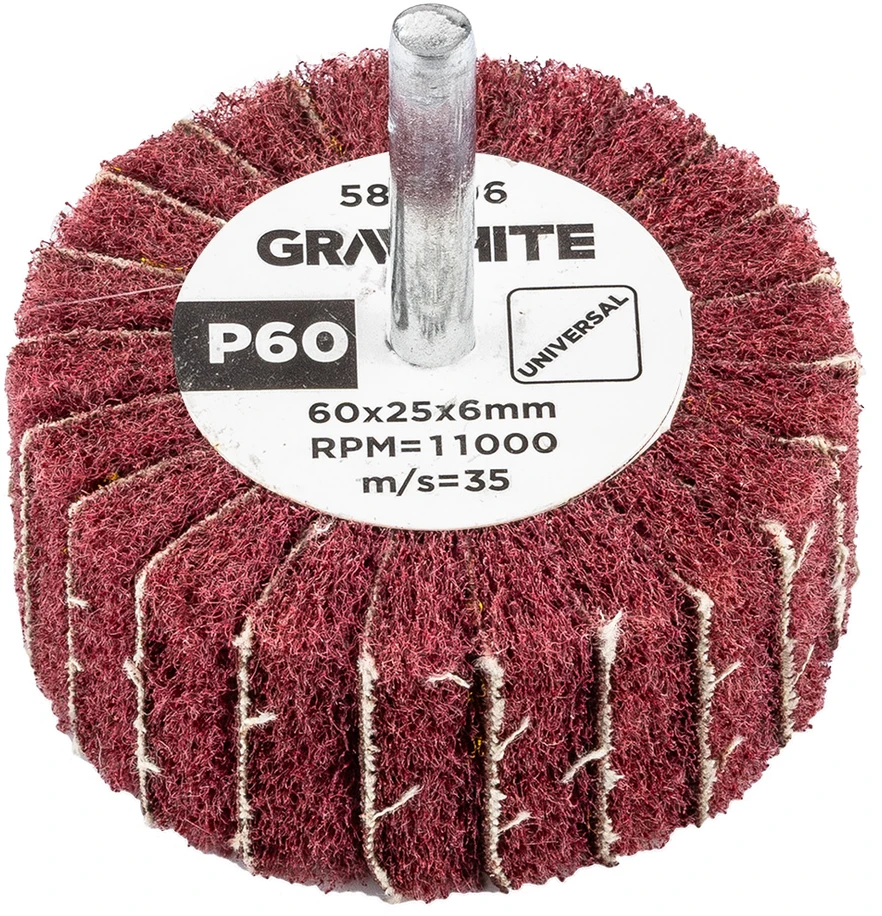 Ściernica Plokštelinis šlifavimo diskas su abrazyvine vilna, kotas 60 x 25 x 6 mm, P60