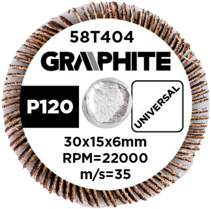 Graphite Ściernica Plokštelinis šlifavimo diskas su kotu 30 x 15 x 6 mm, P120
