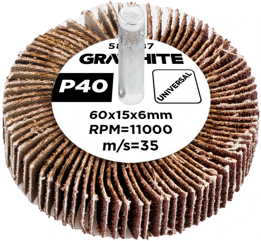 Ściernica Plokštelinis šlifavimo diskas su kotu 60 x 15 x 6 mm, P40