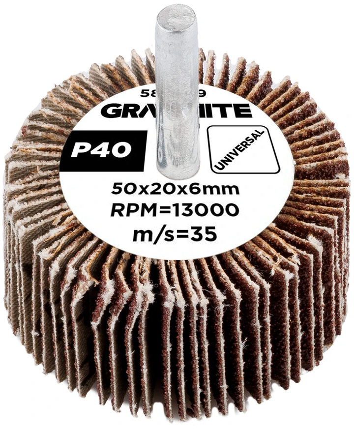 Graphite Ściernica Plokštelinis šlifavimo diskas su kotu 50 x 20 x 6 mm, P40