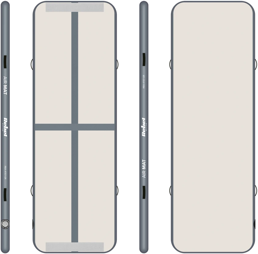 Gimnastikos, akrobatikos takelis Airtrack REBEL 300x100x10 - pilkas