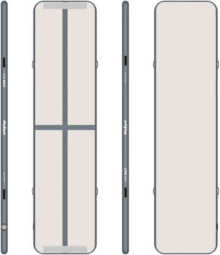 Gimnastikos, akrobatikos takelis Airtrack REBEL 400x100x10 - pilkas