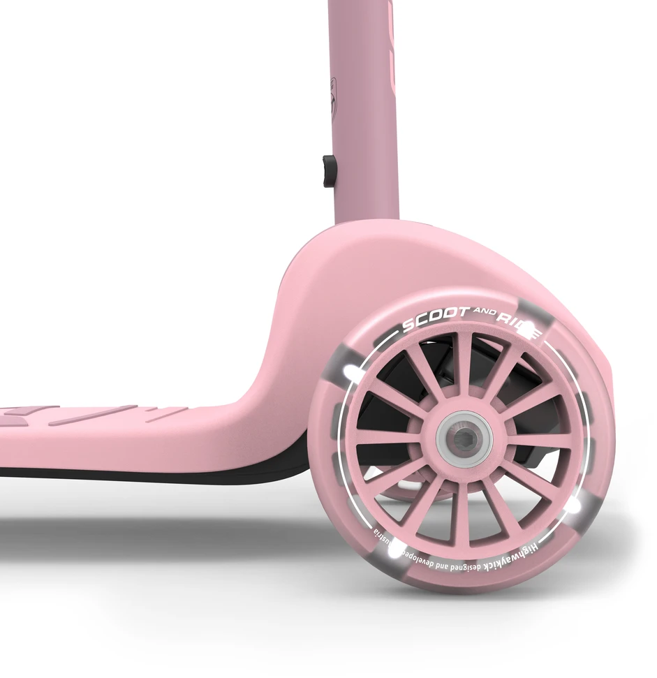 „Scoot and Ride“ „Scoot & Ride Highwaykick 3S“ LED su 2 viename valdymo sistema, rožinis, S00935