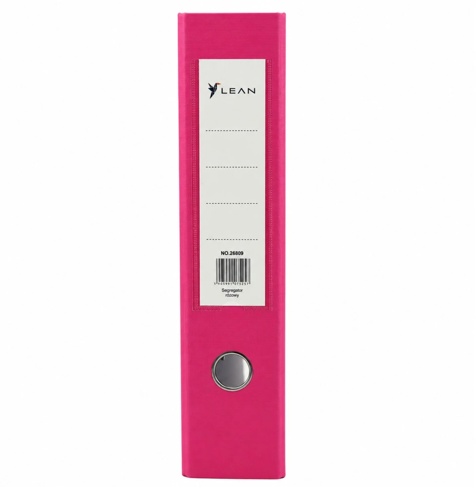 Lean A4 Segtuvų dėklas su svirtiniu mechanizmu, rožinis, 8 cm