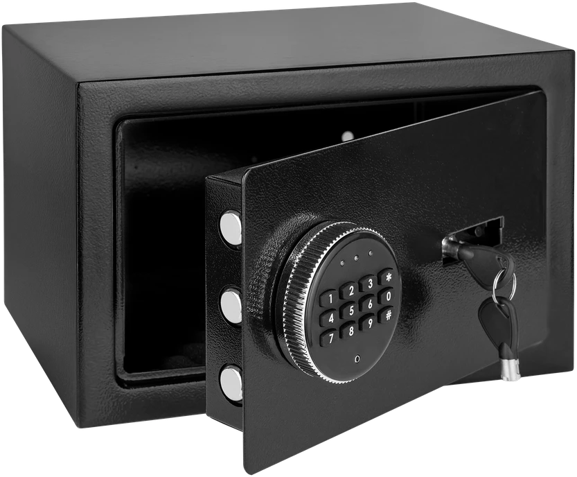 Sejf/ Elektroninis namų seifas su PIN kodu ir raktu – „Rebel RB-7002“ pinigų ir dokumentų seifas