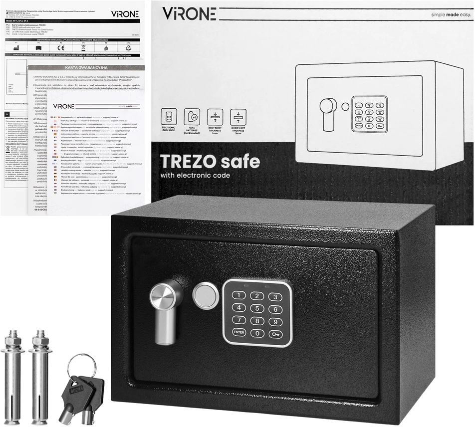 Sejf/ TREZO elektroninis kodinis seifas, vidutinio dydžio