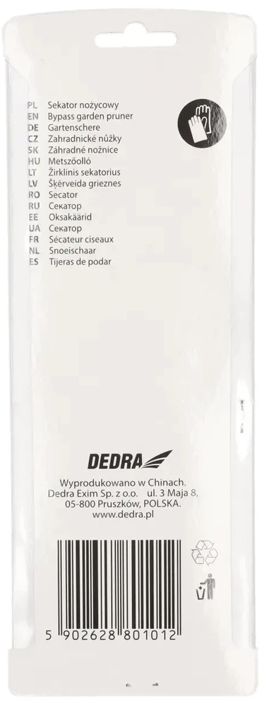 Dedra irklinis sekatorius alioms akoms pjovimo storis maks 20 mm