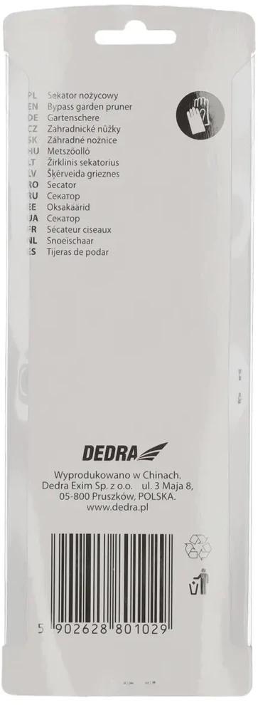 Dedra irklinis sekatorius alioms akoms pjovimo storis maks 20 mm tefloninis padengimas