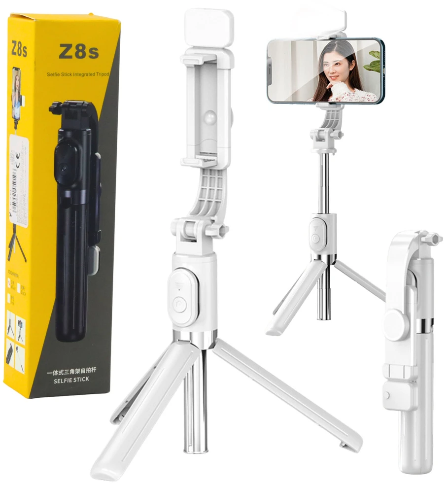 Lean Selfie lazdos trikojis Z8s su Bluetooth valdymu, baltas