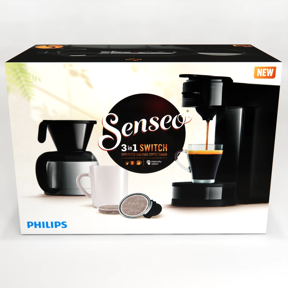 „Senseo“ – „Switch“ kavos aparatas HD6594/60 – tamsiai juodas