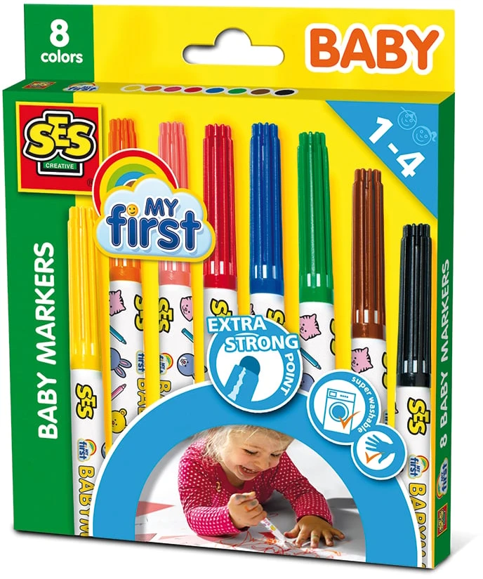 SES Creative - Kūdikių žymekliai, 8 spalvos - (S00299)