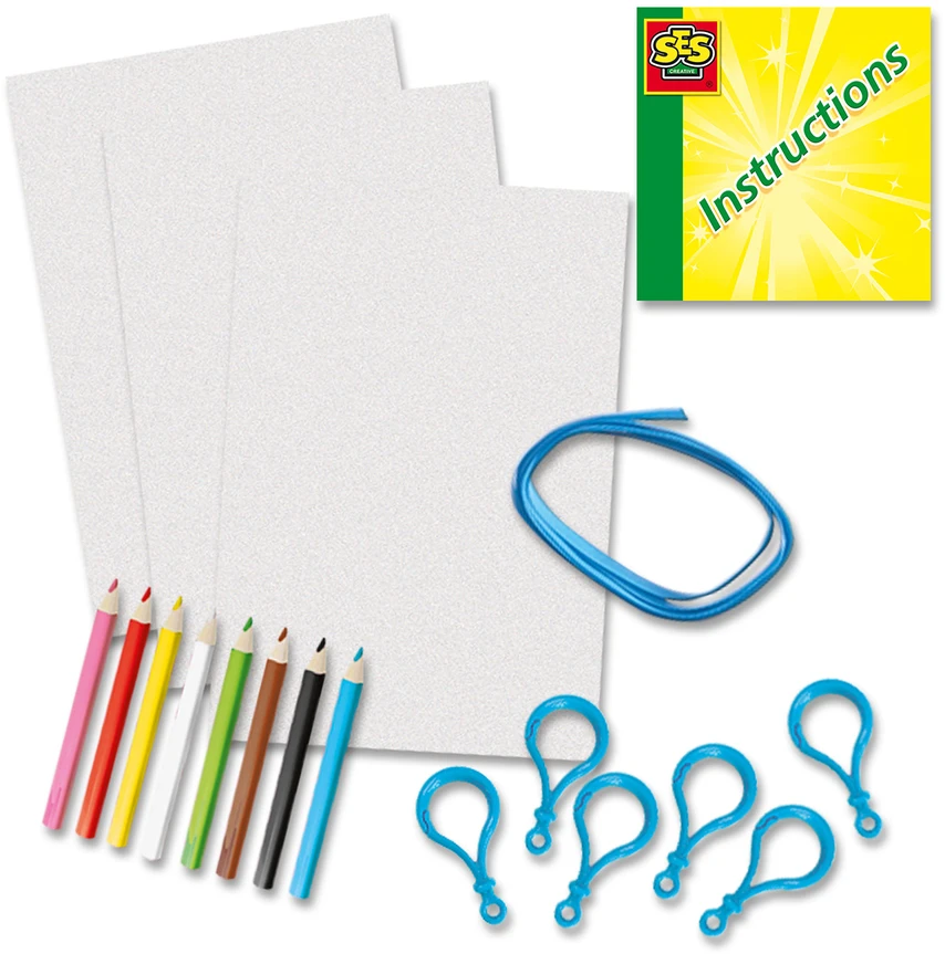 SES Creative - susitraukianti folija - dinozaurų raktų pakabukai - (S14294)