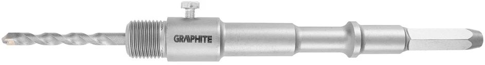Šešiakampis skylių pjūklo adapteris ir M22 200 mm centravimo grąžtas