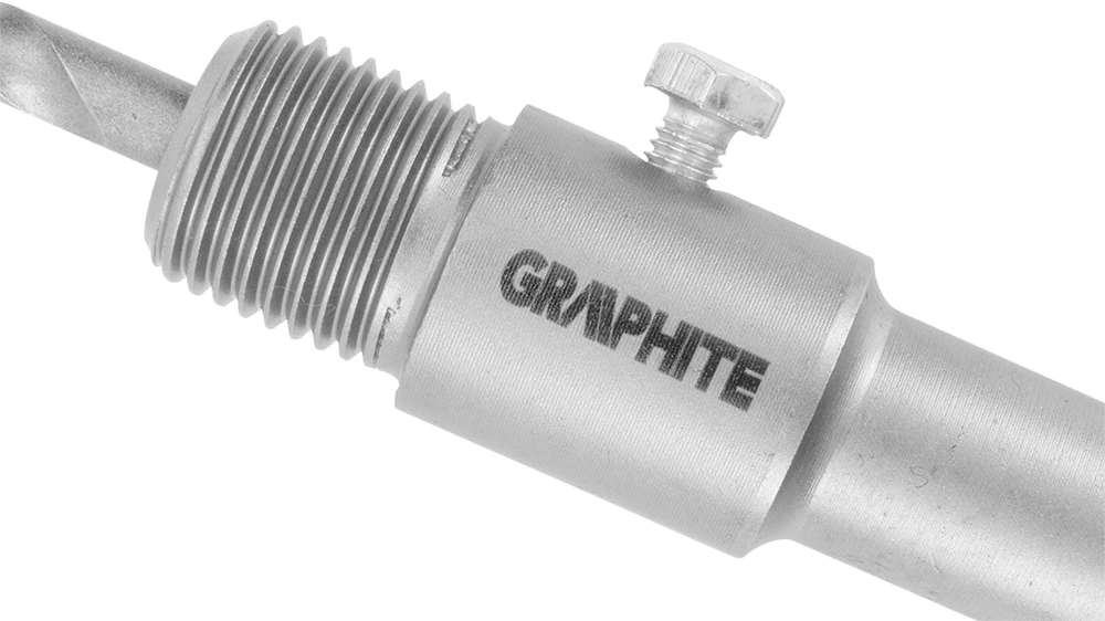 Šešiakampis skylių pjūklo adapteris ir M22 200 mm centravimo grąžtas