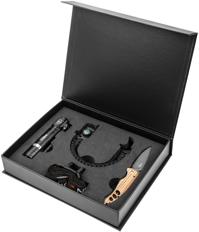 Neo Tools Set 3 elementų rinkinys (priekinis žibintas 99-026, 5 viename išgyvenimo apyrankė 63-140, sulankstomas peilis)