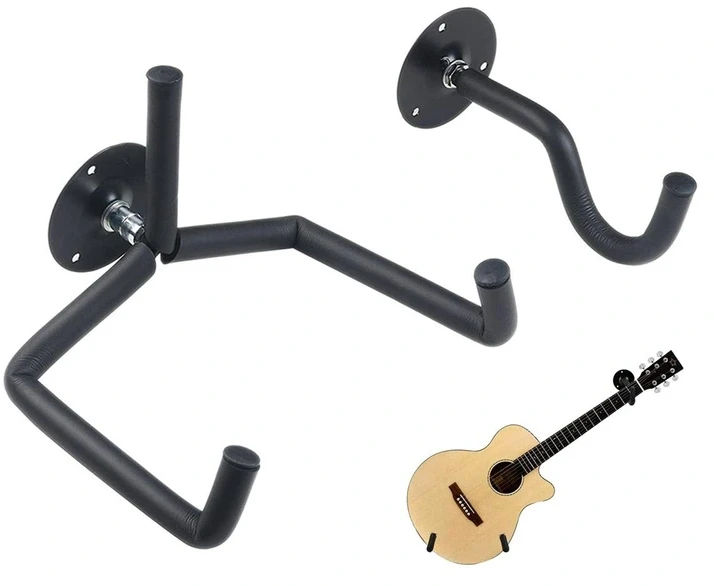 Sg1B Sieninis gitarų laikiklis, dviejų dalių, juodas