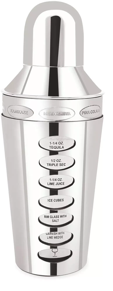 King Hoff Shaker Plaktuvė su gėrimų receptais, plieninė, 0,6 l „Kinghoff“