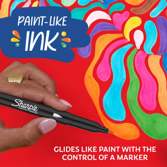„Sharpie“ – „Creative“ akriliniai rašikliai, 12 lizdinių plokštelių, įvairių spalvų, plonas galiukas (2212913)