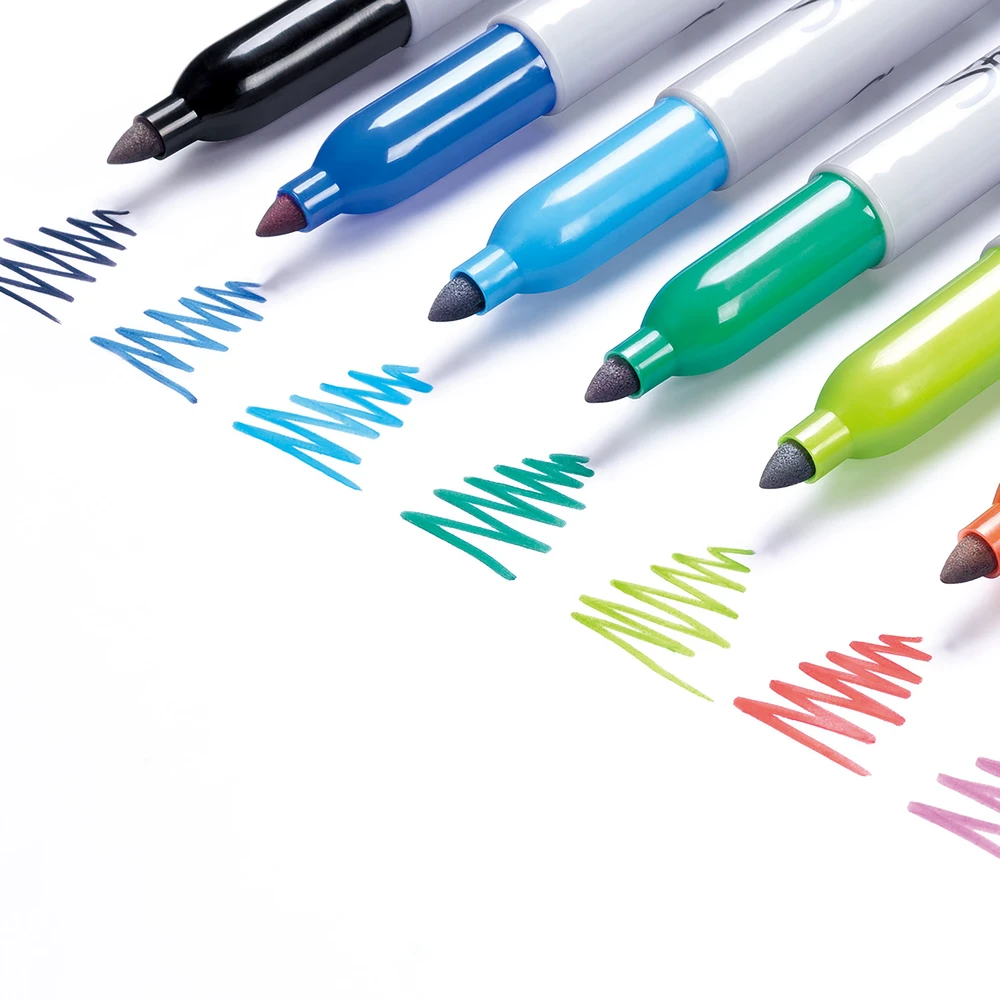 „Sharpie“ permanentinis žymeklis, plonas, įvairių spalvų, 24 vnt., blisterių pakuotė (2065405)