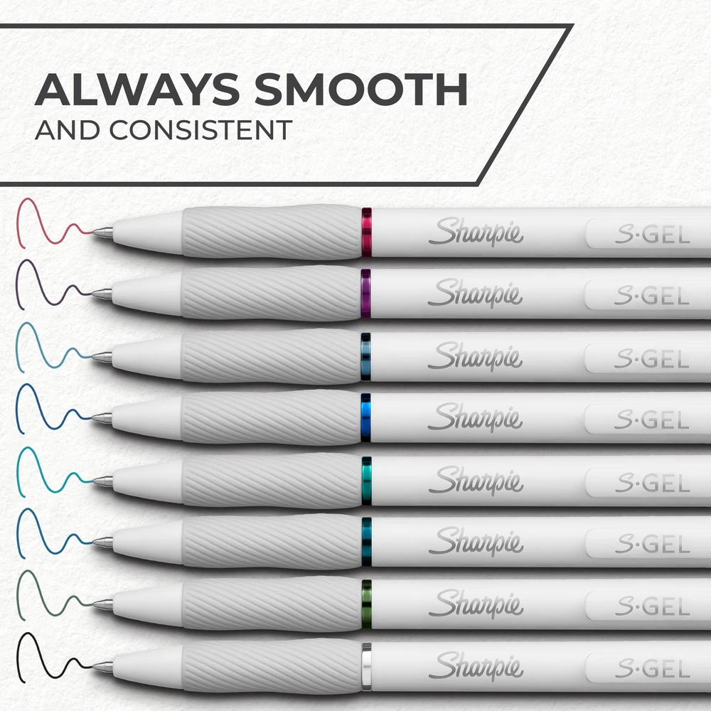 Sharpie S-GEL geliniai tušinukai Mix Colours 8 vnt. - 2208551