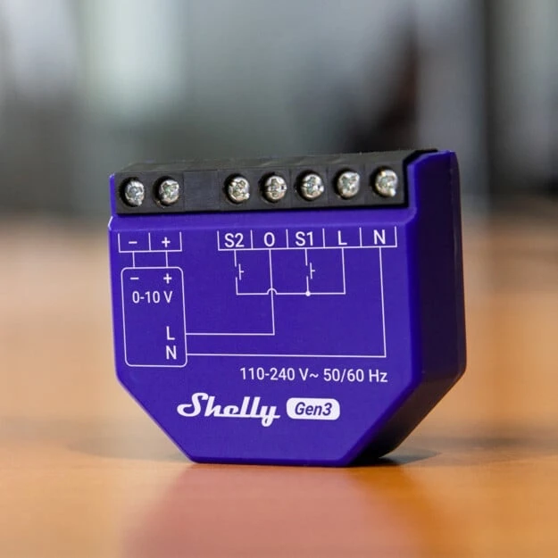 Shelly Gen3 Dimmer 0/1-10V PM šviesos intensyvuno valdiklis (Wifi, Bluetooth)