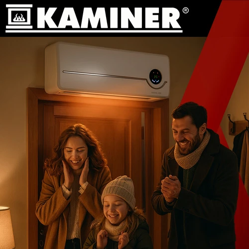 Oro šildytuvas Kaminer Airo 2000 W su Wi-Fi nuotoliniu valdymu, Baltas