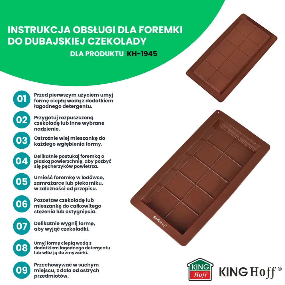 King Hoff Silikoninė forma Dubajaus šokoladui, 25x13,5 cm, kinghoff, kh-1945