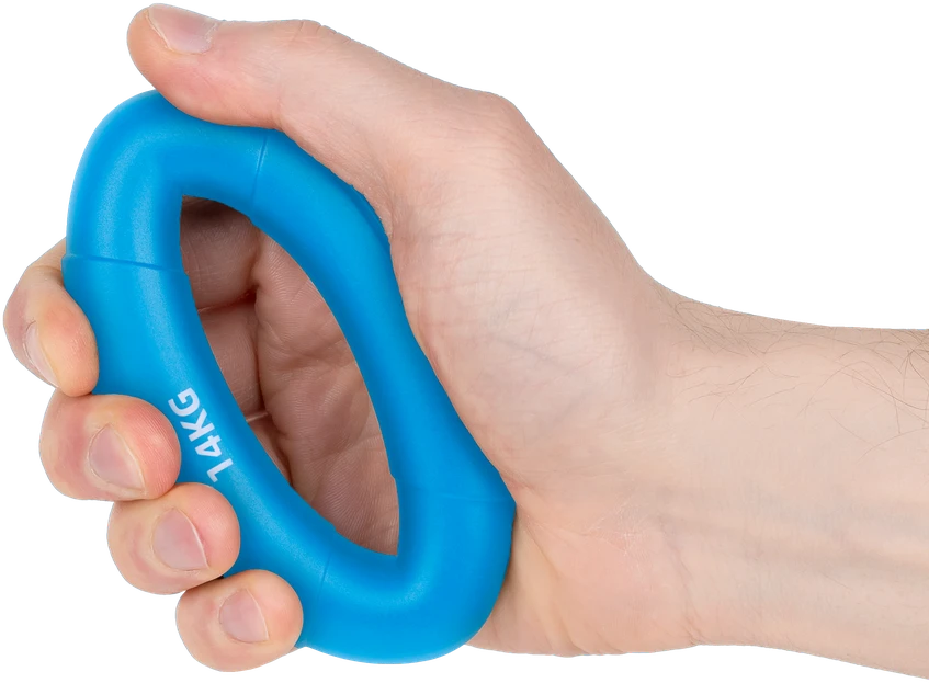 Silikoninė rankena rankų reabilitacijai, 0 - 14 kg, mėlyna, REBEL ACTIVE