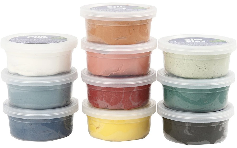 Silk Claycreative Toys Šilko molis - dulkėti dažai 10 x 40 g (79154)