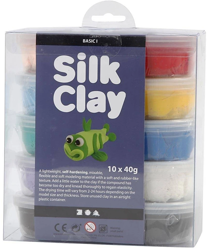 Silk Claycreative Toys Šilko molis - pagrindinės spalvos (10 x 40 g) (79143)