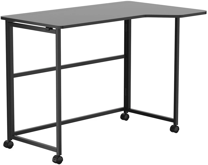 Składane „Maclean“ sulankstomas stalas/stalas, juodas, mobilus, 100x65 cm, maks. 50 kg, kampinis, L formos, MC-1250 L/B